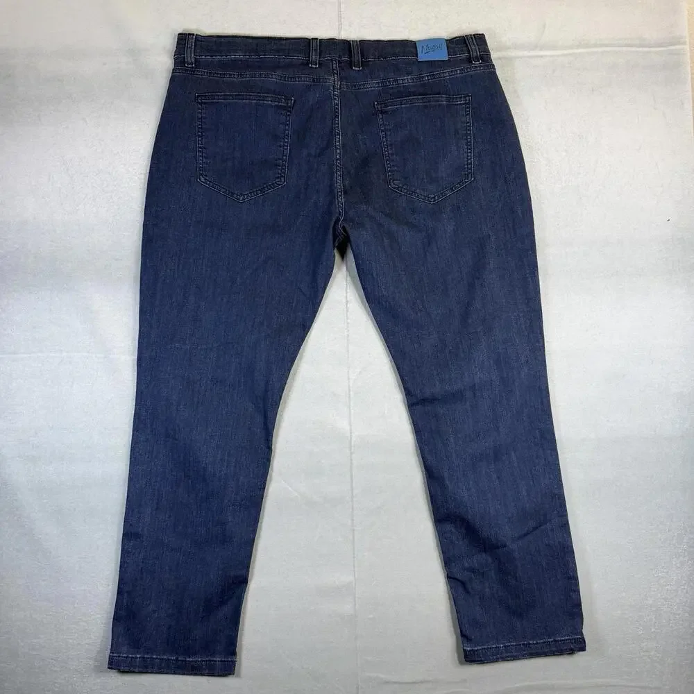 Mugsy Jeans Mens 42x30 Blue Studio Blues FLX3NSB Slim Straight Stretch Denim